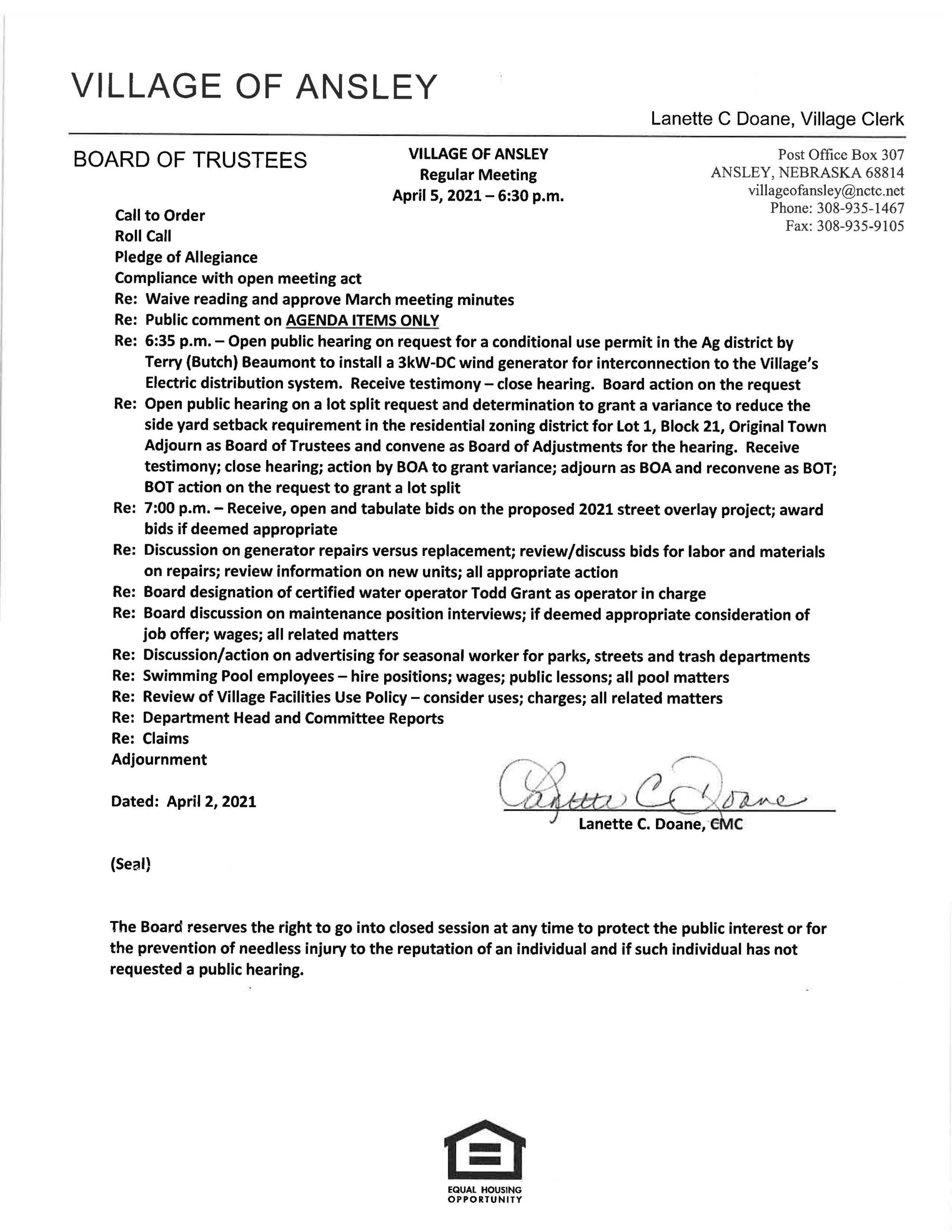 Agenda 4-5-2021